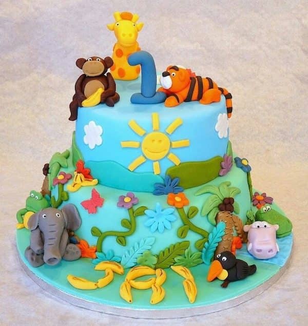 jungle safari cake design